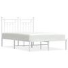 vidaXL Metal Bed Frame without Mattress with Headboard White 135x190cm