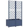 vidaXL Garden Planter with Trellis Blue Grey 80x40x136 cm PP