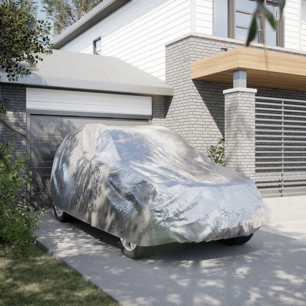 vidaXL Car Cover for SUV with Buckle Straps Full Silver L