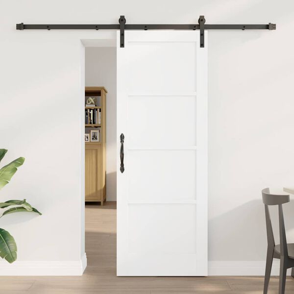 vidaXL Sliding Door White 73.5 x 198.5 cm Solid Pine Wood