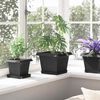 vidaXL Square Flower Pot 6 pcs Black 23 x 23 x 17.5 cm Plastic