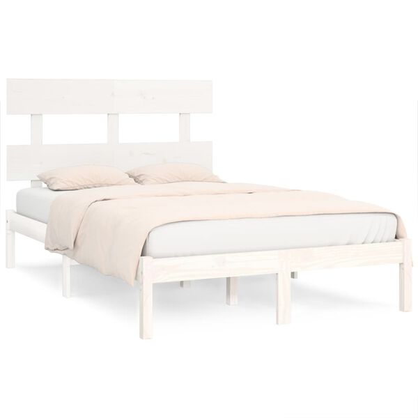 vidaXL Bed Frame without Mattress White 120x200 cm Solid Wood