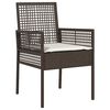 vidaXL Garden Dining Set 3 pcs Brown Poly rattan