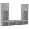 vidaXL 5 Piece TV Wall Units with LED Concrete Grey Engineered Wood
