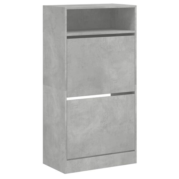 vidaXL Shoe Cabinet Concrete Grey 60x34x116 cm Engineered Wood