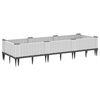 vidaXL Garden Planter with Pegs White 125x40x28.5 cm PP