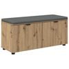 vidaXL Shoe Bench with Cushion Artisan Oak 100 x 38 x 46 cm