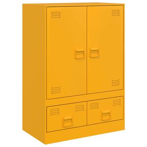 vidaXL Highboard Mustard Yellow 67x39x95 cm Steel