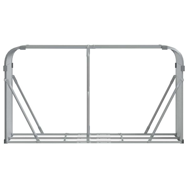 vidaXL Log Holder Light Grey 180x45x100 cm Galvanised Steel