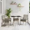 vidaXL Garden Dining Set 3 pcs Grey Poly rattan