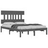 vidaXL Bed Frame without Mattress Grey 200x200 cm Solid Wood