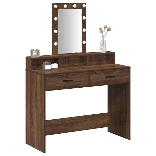 vidaXL Dressing Table Brown 100 x 41 x 140 cm Engineered Wood