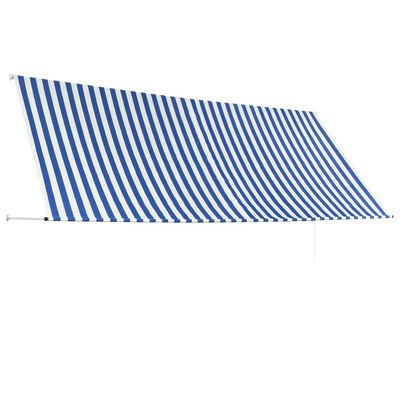 vidaXL Retractable Awning 350x150 cm Blue and White