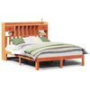 vidaXL Bookcase Bed without Mattress Wax Brown 140x200cm Solid Wood Pine