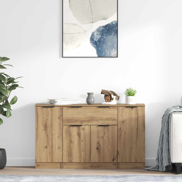 vidaXL Sideboard with Drawer 3 pcs Artisan Oak Engineered Wood