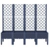 vidaXL Garden Planter with Trellis Blue Grey 160x40x142 cm PP