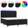 vidaXL Box Spring Bed with Mattress&LED Black 180x200 cm Velvet