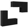 vidaXL TV Wall Unit 5 pcs Black Oak Engineered Wood