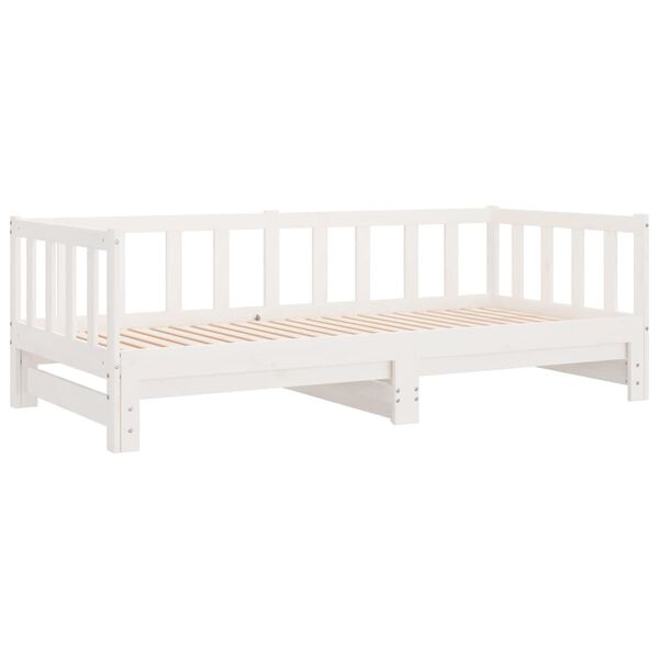 vidaXL Pull-out Day Bed without Mattress White 2x(90x200)cm