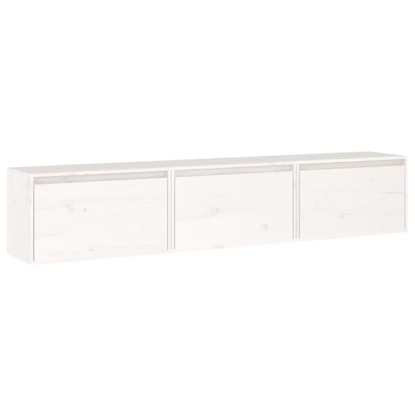 vidaXL TV Cabinets 3 pcs White Solid Wood Pine