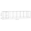 vidaXL Outdoor Dog Kennel Galvanised Steel with Roof 16.94 m²