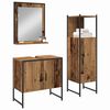 vidaXL Bathroom Furniture Set with Shelf 3 pcs Brown Engineered wood