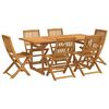 vidaXL 7 Piece Garden Dining Set 180x90x75 cm Solid Wood Acacia