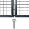 vidaXL Mesh Garden Gate Galvanised Steel 400x175 cm Grey