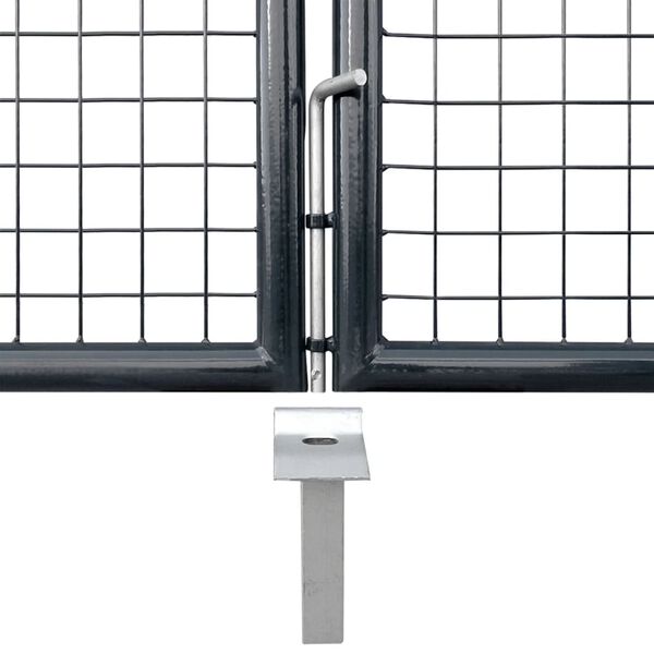 vidaXL Mesh Garden Gate Galvanised Steel 400x175 cm Grey