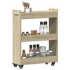 vidaXL Cabinet with Wheels Sonoma Oak 60x22x79 cm Engineered Wood