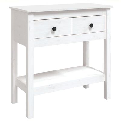 vidaXL Console Table White 75x35x75 cm Solid Wood Pine