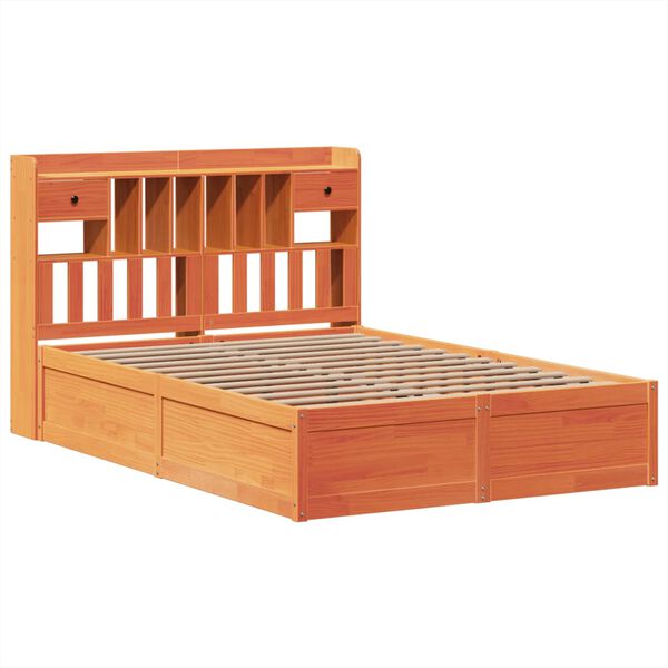 vidaXL Bed Frame without Mattress Wax Brown 150x200 cm King Size Solid Wood Pine