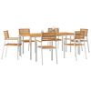 vidaXL Garden Dining Set 7 pcs Brown Solid Acacia Wood