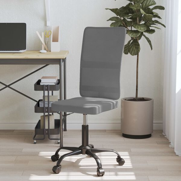vidaXL Office Chair Height Adjustable Grey Mesh Fabric