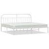 vidaXL Metal Bed Frame without Mattress with Headboard White 193x203cm