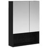 vidaXL Bathroom Mirror Cabinet Black Oak 50 x 14.5 x 70 cm