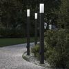 vidaXL Bollard Lights with Outlet 3 pcs 110 cm Black IP44