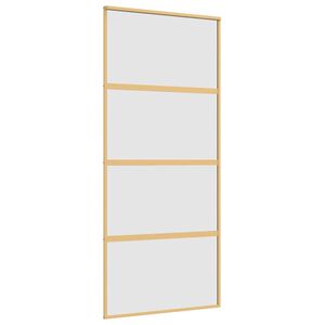 vidaXL Sliding Door Gold 90x205 cm Frosted ESG Glass and Aluminium