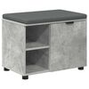 vidaXL Hall Bench with Cushion Plain Concrete Grey 60 x 38 x 46 cm