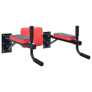VidaXL Dip Station Black and Red 72.5 x 70 x 31 cm Powder-coated steel