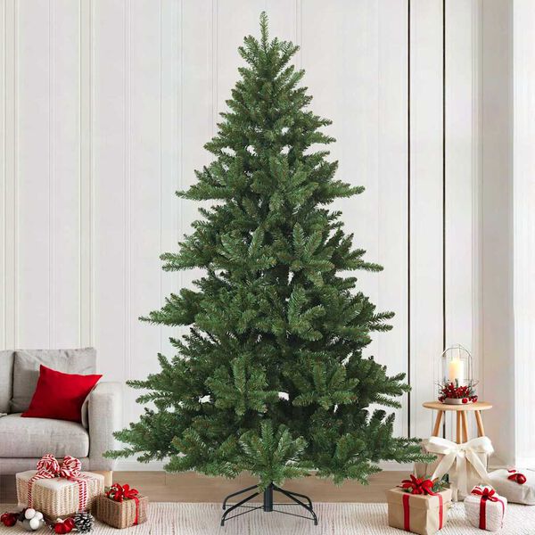 vidaXL Artificial Hinged Christmas Tree Green 240 cm PVC, steel