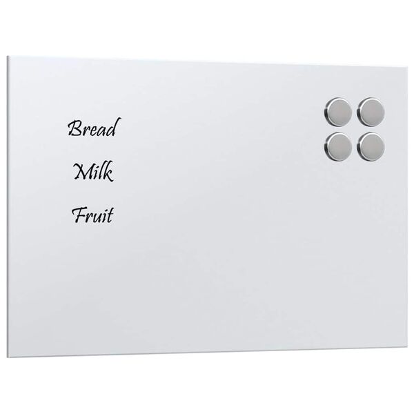 vidaXL Wall-mounted Magnetic Board White 40x30 cm Tempered Glass