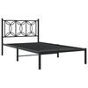 vidaXL Metal Bed Frame without Mattress with Headboard Black 107x203cm