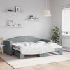 vidaXL Daybed with Trundle without Mattress Light Grey 90x190 cm Single