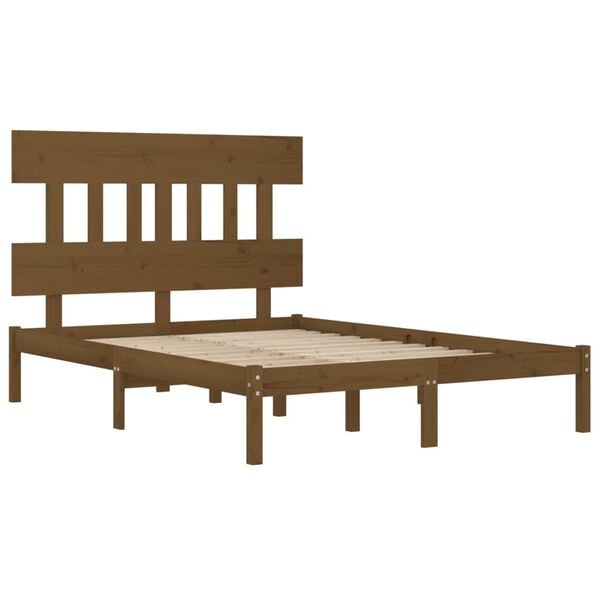 vidaXL Bed Frame without Mattress Honey Brown 200x200 cm Solid Wood