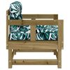 vidaXL Garden Chairs with Cushions 2 pcs Impregnated Wood Pine