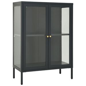 vidaXL Sideboard Anthracite 75x35x105 cm Steel and Glass