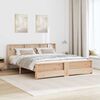 vidaXL Bed Frame with Headboard Brown 180 x 200 cm Engineered Wood