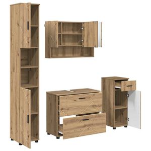 vidaXL Bathroom Furniture Set 4 pcs Artisan Oak