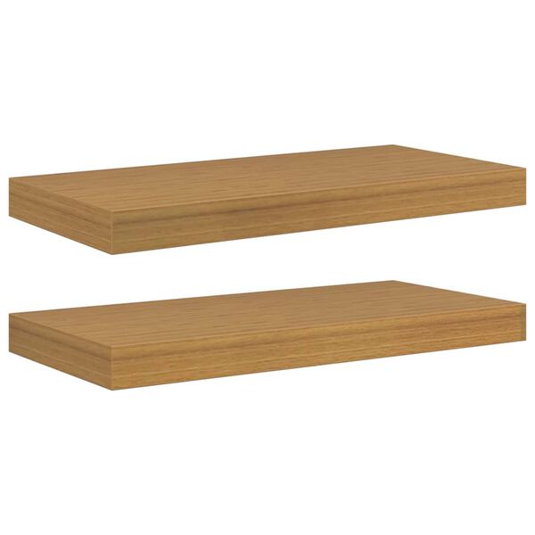 vidaXL Wall Shelf 2 pcs Beige 50 x 23 x 4 cm Engineered Wood